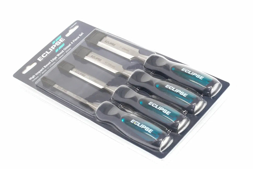 Eclipse Professional 4pc Wood Chisel Set by Cherry Tree Tools, bevel edge chisels in chrome vanadium steel