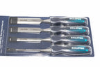 Eclipse Professional 4pc Wood Chisel Set by Cherry Tree Tools with chrome vanadium steel blades and PVC soft feel handles