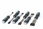 Eclipse Professional 6pc Wood Chisel Set by Cherry Tree Tools with soft grip handles and chrome vanadium blades
