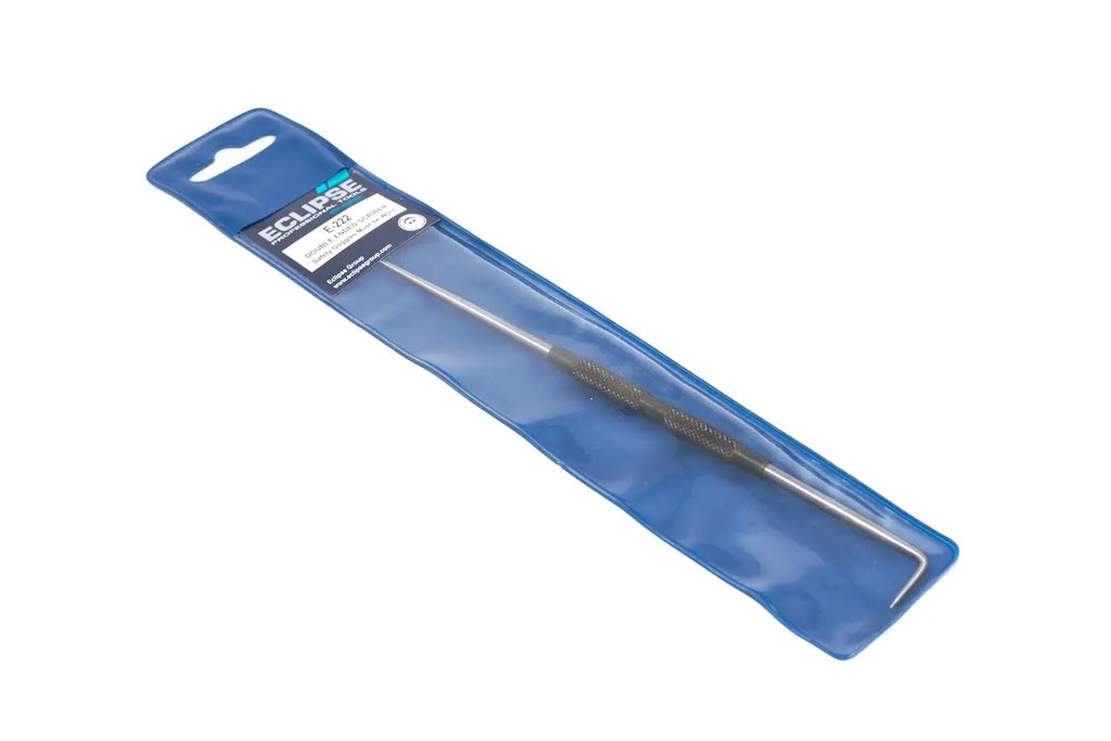 Eclipse Professional Scriber Double Ended by Cherry Tree Tools engineers scriber in blue with straight and hooked points