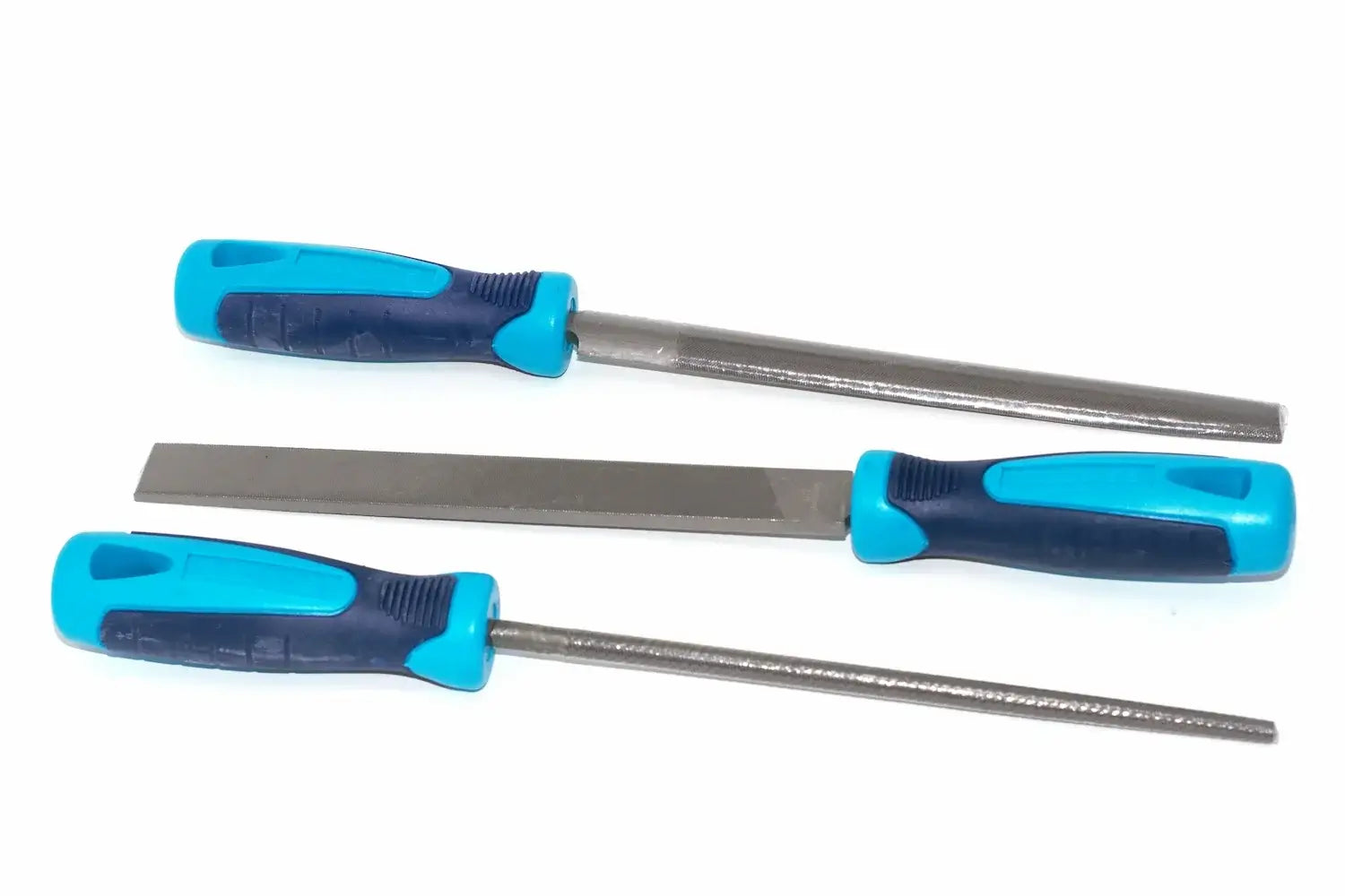 Eclipse Professional 3pc File Set- 2nd Cut by Cherry Tree Tools, blue and black metalworking hand files