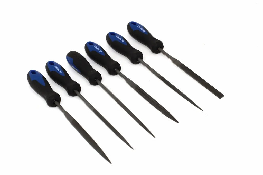 Faithfull 6pc Needle File Set by Cherry Tree Tools, rubber grip needle files for precision filing