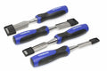 Faithfull 4pc Butt Chisels Set by Cherry Tree Tools, chrome vanadium steel blades with soft grip handles