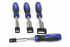 Faithfull 4pc Butt Chisels Set by Cherry Tree Tools with chrome vanadium steel blades and soft grip handles