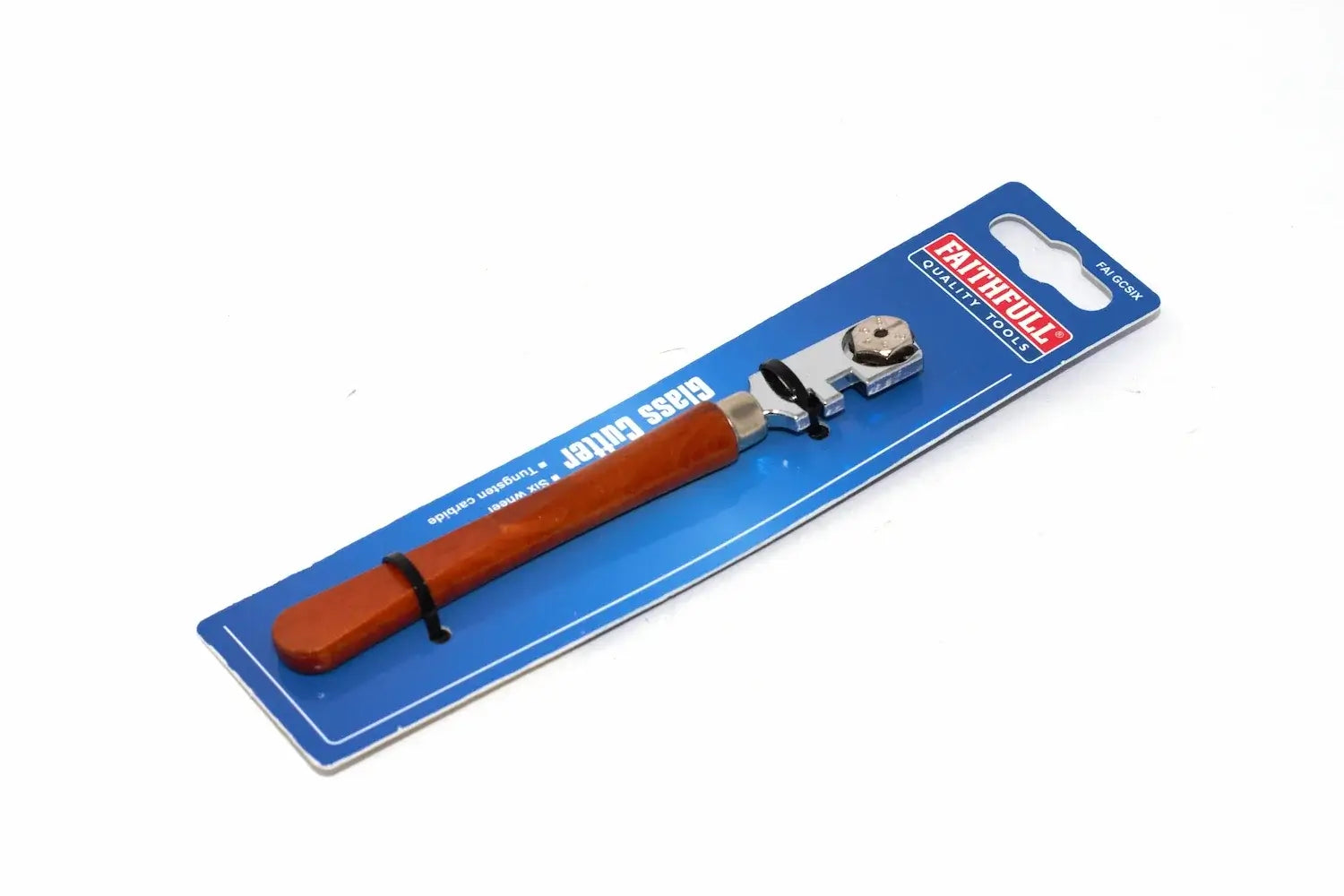 Faithfull 6 Wheel Glass Cutter by Cherry Tree Tools with tungsten carbide cutting wheels and wood handle