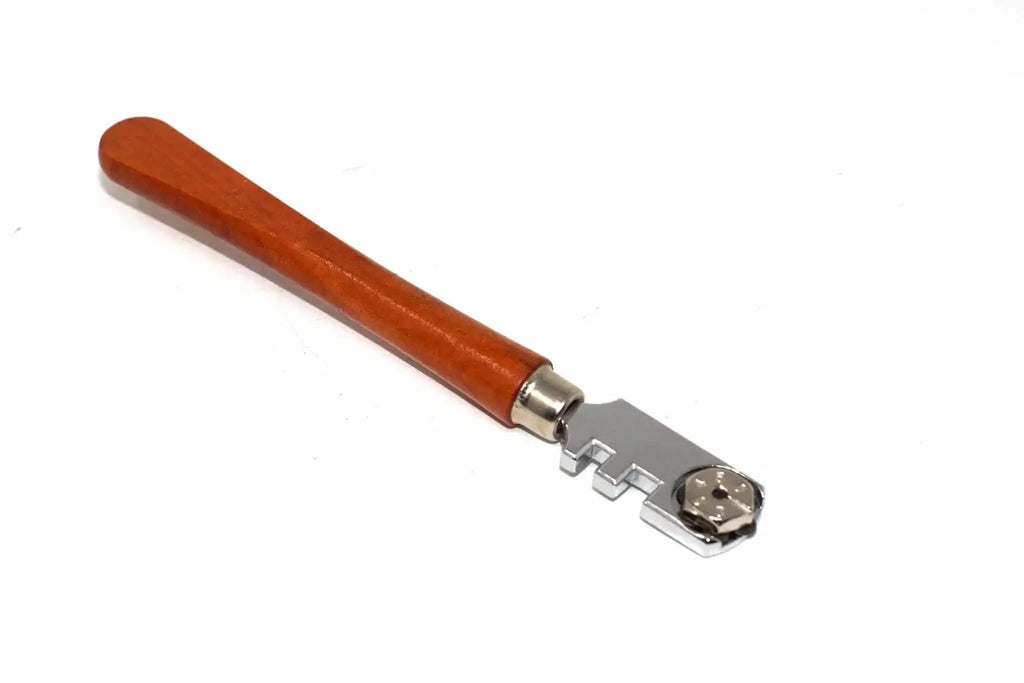 Faithfull 6 Wheel Glass Cutter by Cherry Tree Tools with wooden handle and tungsten carbide cutting wheels