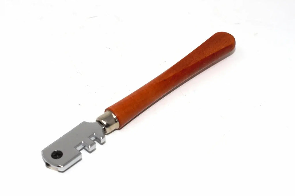 Faithfull 6 Wheel Glass Cutter by Cherry Tree Tools with tungsten carbide cutting wheels and a wooden handle