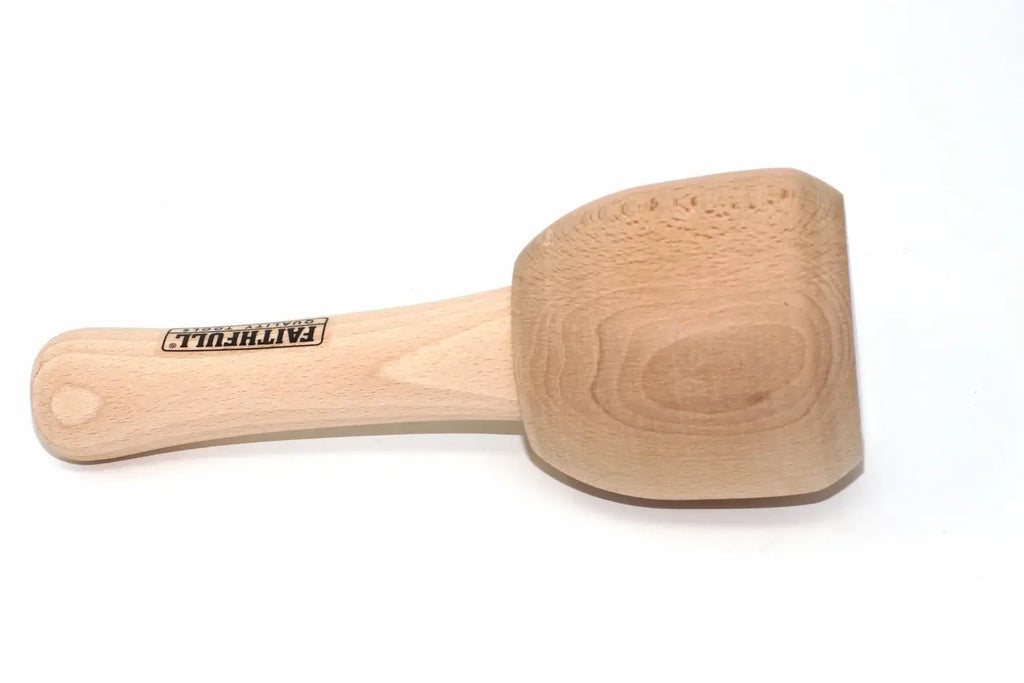 Faithfull 90mm Beech Wood Carvers mallet by Cherry Tree Tools with solid beechwood handle for secure grip