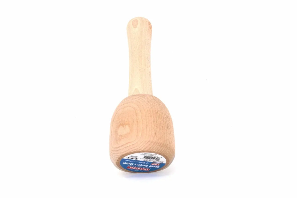 Faithfull 90mm Beech Wood Carvers mallet by Cherry Tree Tools, solid beechwood head for controlled strikes