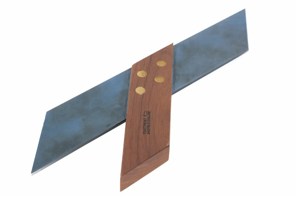 Footprint Tools 10" Mitre Square by Cherry Tree Tools with chemically blued steel blade and hardwood body