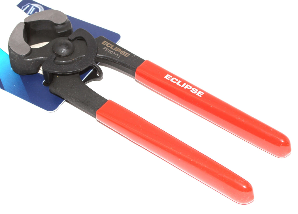 Eclipse Professional Carpenters Pincers with durable steel construction and red handles on display.