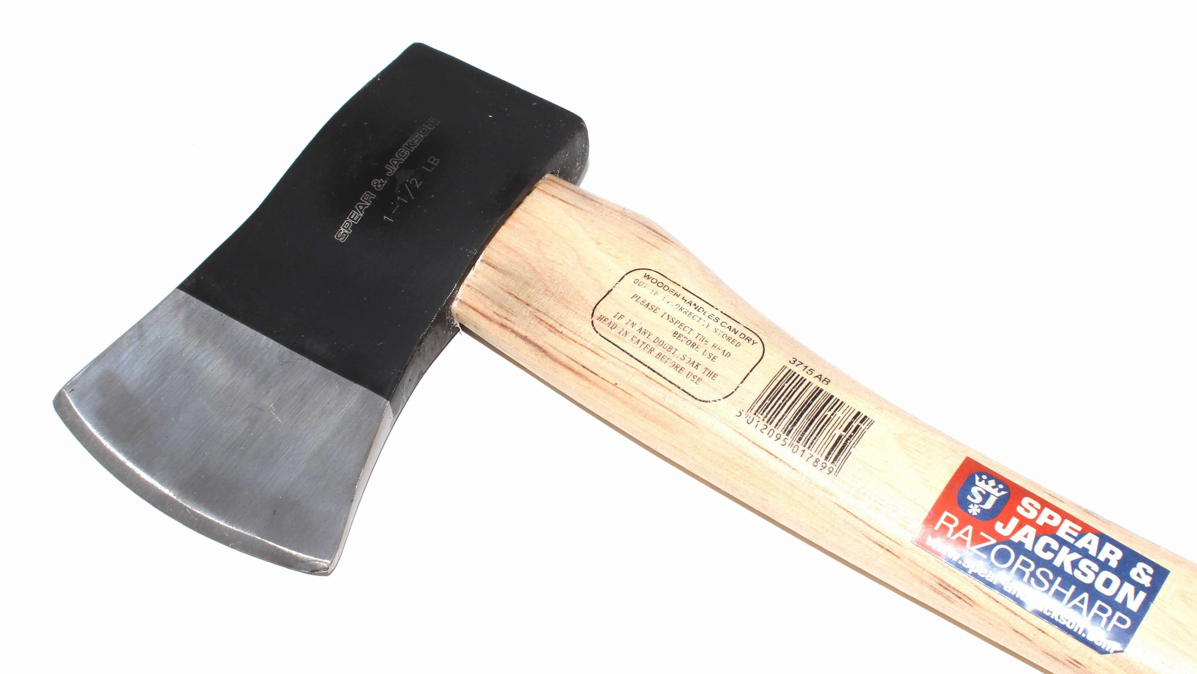 Spear & Jackson 1.5lb Hatchet - Hickory Handle with sturdy hickory shaft and sharp steel blade.