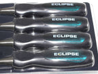 Eclipse Professional 4pc Wood Chisel Set displayed in packaging with ergonomic handles.