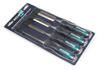 Eclipse Professional 4pc Wood Chisel Set in packaging, ideal for woodworking projects.