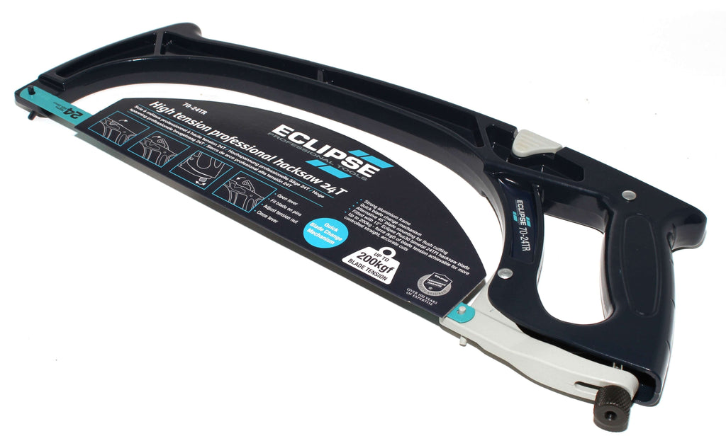 Eclipse Professional Hacksaw showing its robust design and high blade tension mechanism.