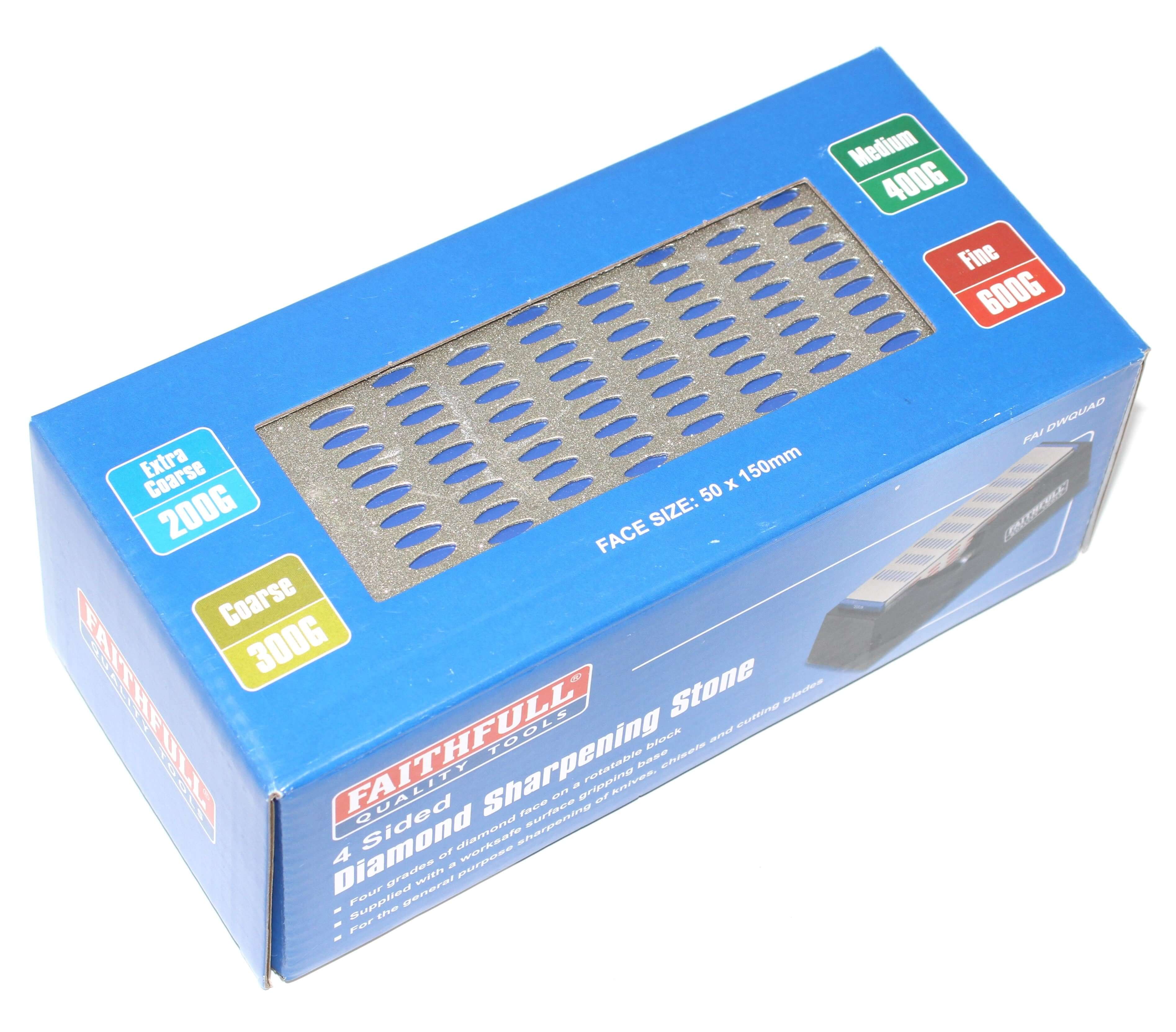 Faithfull Diamond Sharpening Stone with grit levels for precise tool sharpening.