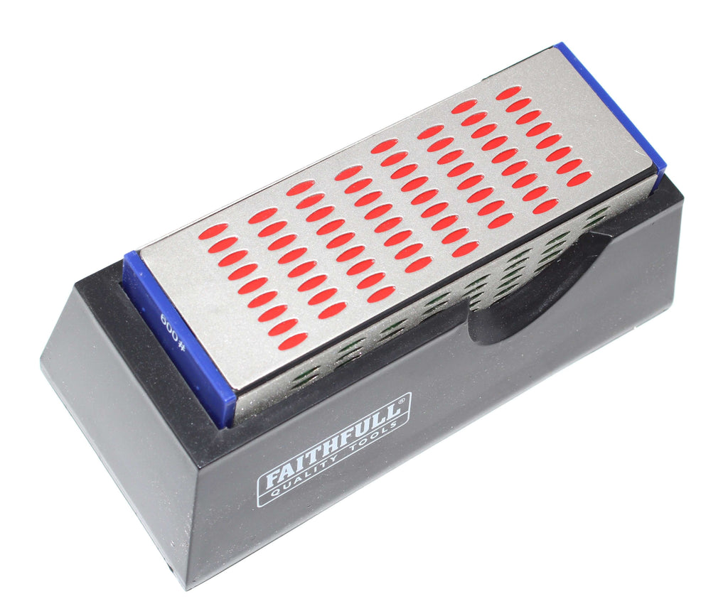 Faithfull Diamond Sharpening Stone with four distinct grit levels for precision sharpening.