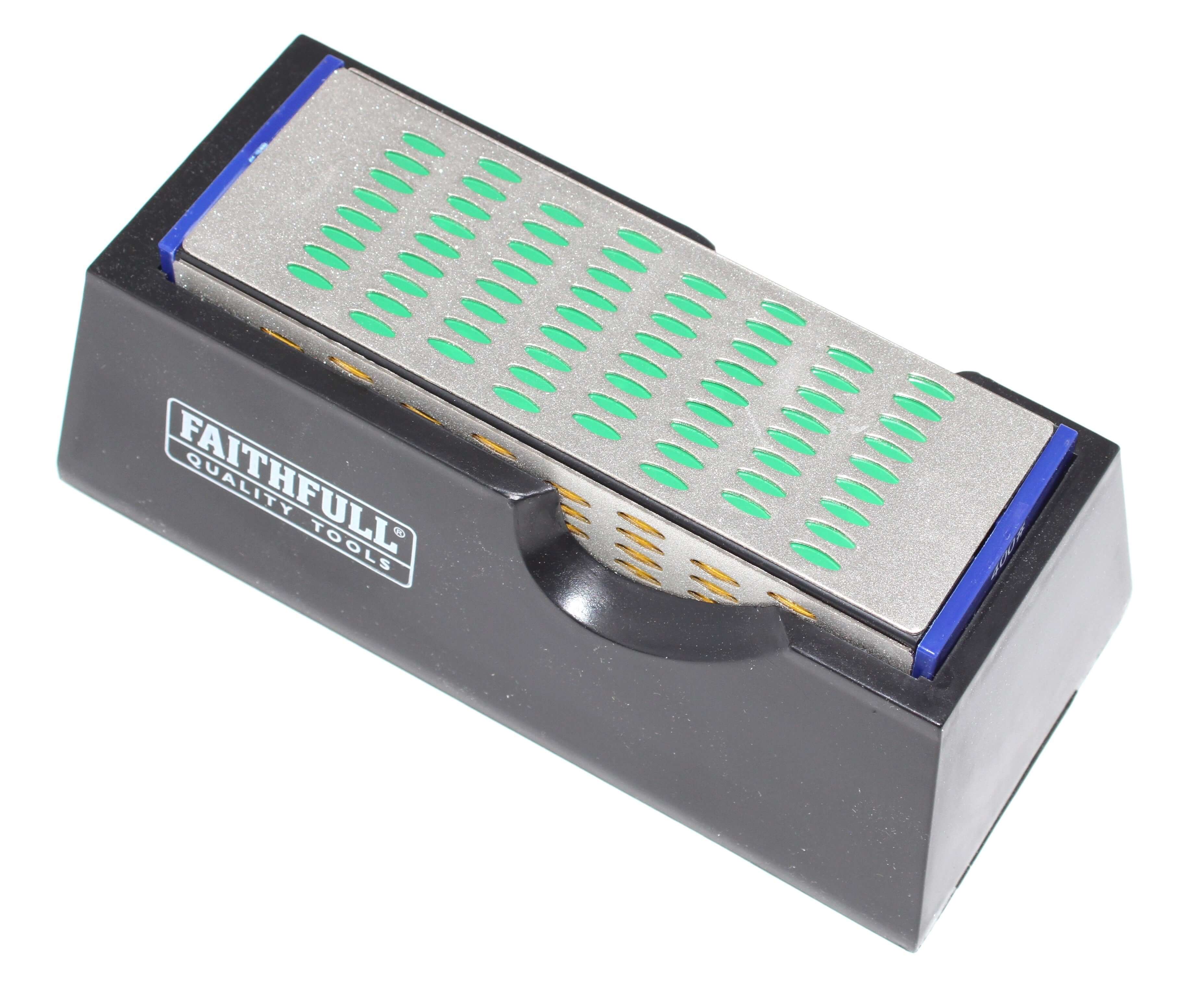 Faithfull Diamond Sharpening Stone with distinct grit for precision tool sharpening.