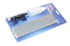 Faithfull 3pc Tool Sharpening Kit including oilstone, honing guide, and sharpening oil.