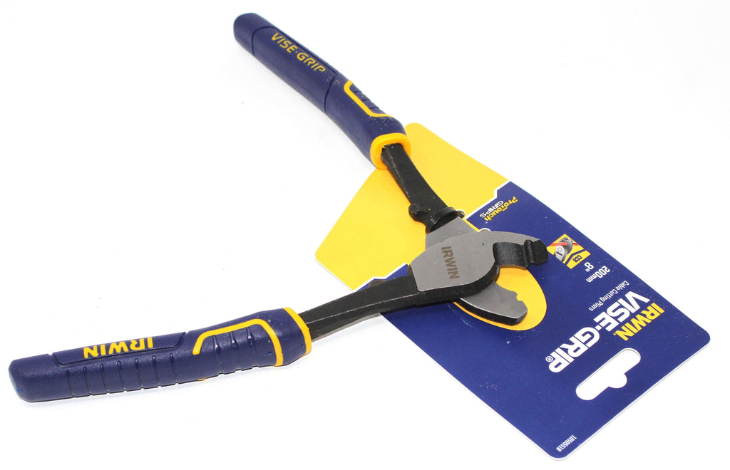 Irwin Vise-Grip 8" Cable Cutting Pliers displayed with packaging for optimal performance and durability.