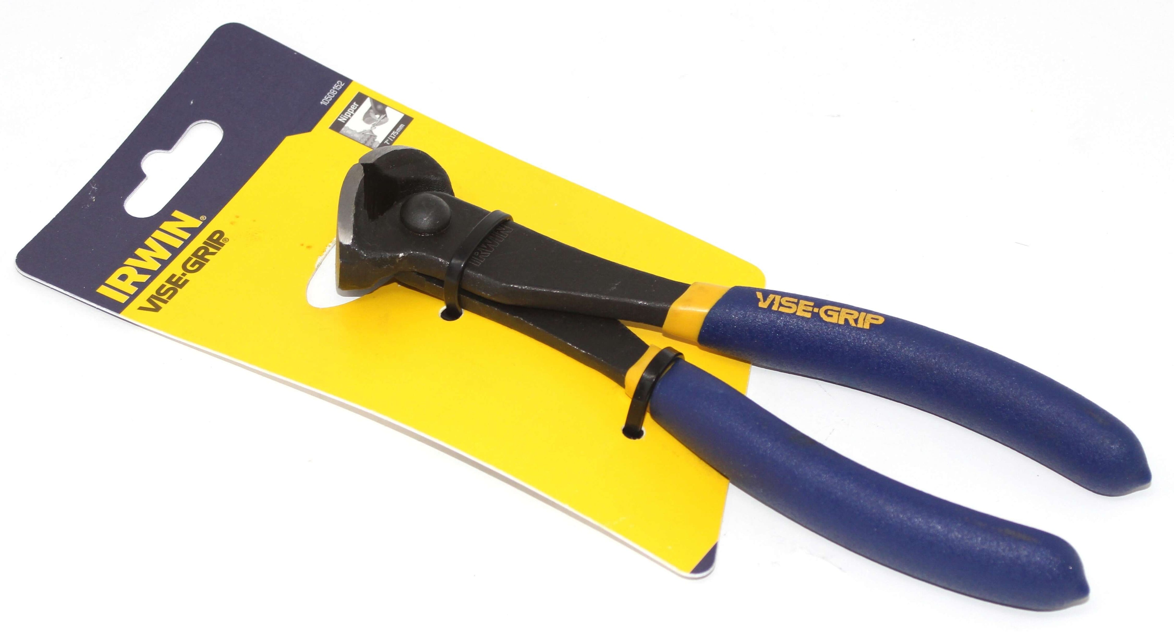 Irwin Vise-Grip 7" End Cutting Nippers with ergonomic grips for precision cutting and durability.