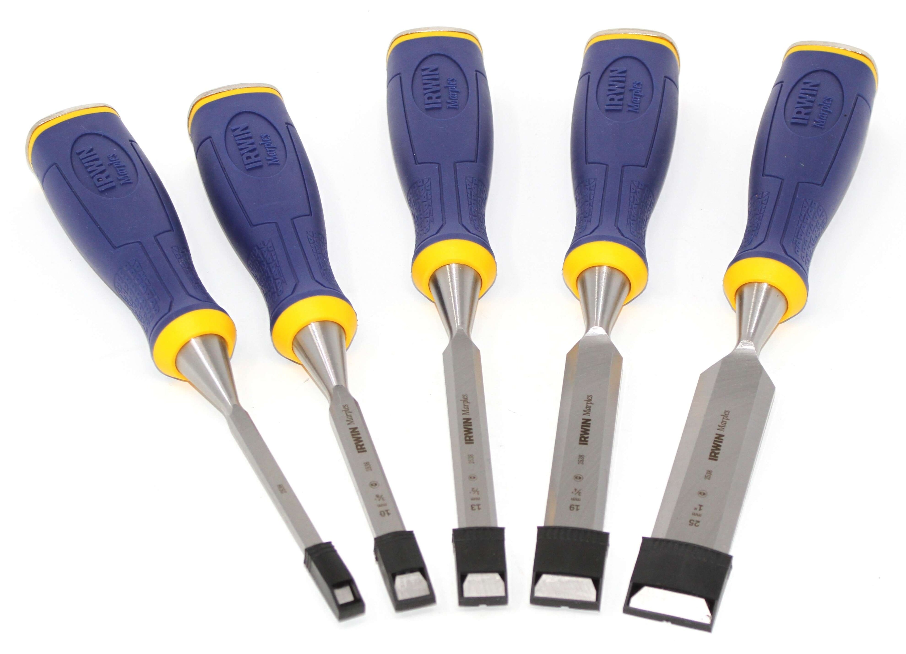 Irwin Marples MS500 Chisel Set 5 Piece featuring precision-engineered blades and ergonomic handles for woodworking.
