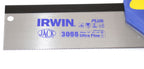Irwin Jack 10" Tenon Saw displayed with fine tooth cutting edge and ergonomic handle for improved grip.