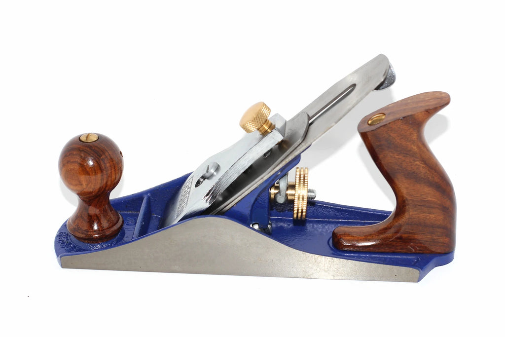 Irwin Record No 4 Smoothing Plane 50mm woodworking tool by Cherry Tree Tools, blue cast iron bench plane