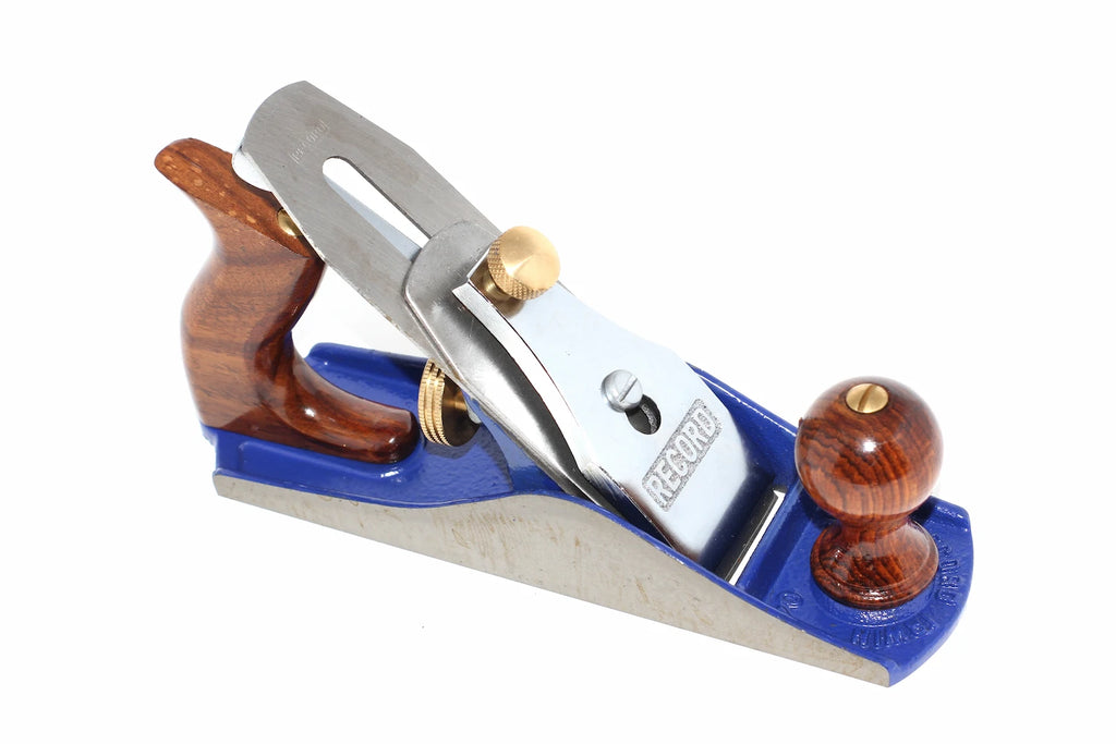 Irwin Record No 4 Smoothing Plane 50mm woodworking tool by Cherry Tree Tools, blue no4 smoothing plane
