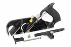 Stanley Duplex Rebate Plane No 078 — diagonal front view with fence and depth stop attachments fitted"