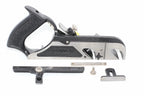 Stanley Duplex Rebate Plane No 078 with its accessories, including a square, a pin, a screw, and a spacer, displayed on a clean white background.