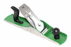 Kunz no 6 Fore Plane corrugated sole A green and silver woodworking hand plane with black handles, shown on a plain white background.