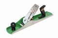 Kunz no 6 Fore Plane corrugated sole A green and silver woodworking hand plane with black knobs, shown on a plain white background.
