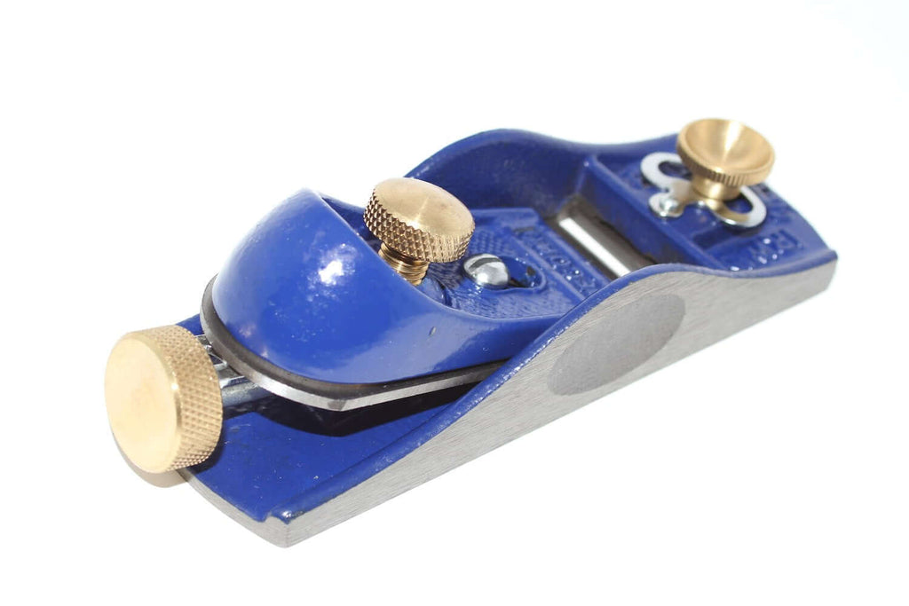 Irwin Record Block Plane No 60 1/2 with brass knobs and cast iron sole for precision woodwork.