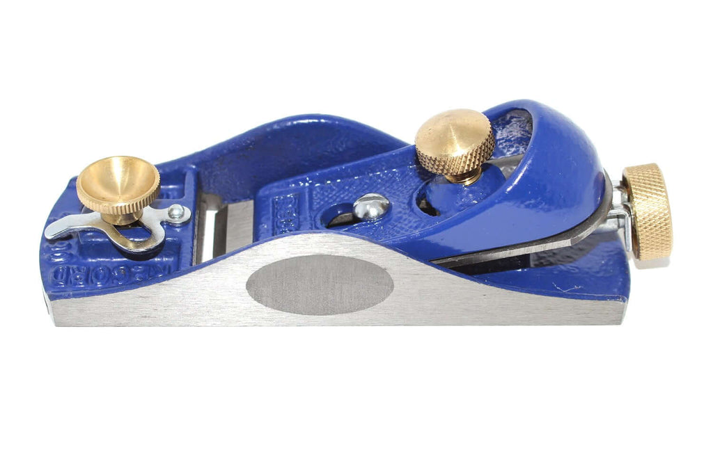 Irwin Record Block Plane No 60 1/2 close-up showing its compact design and brass knobs.