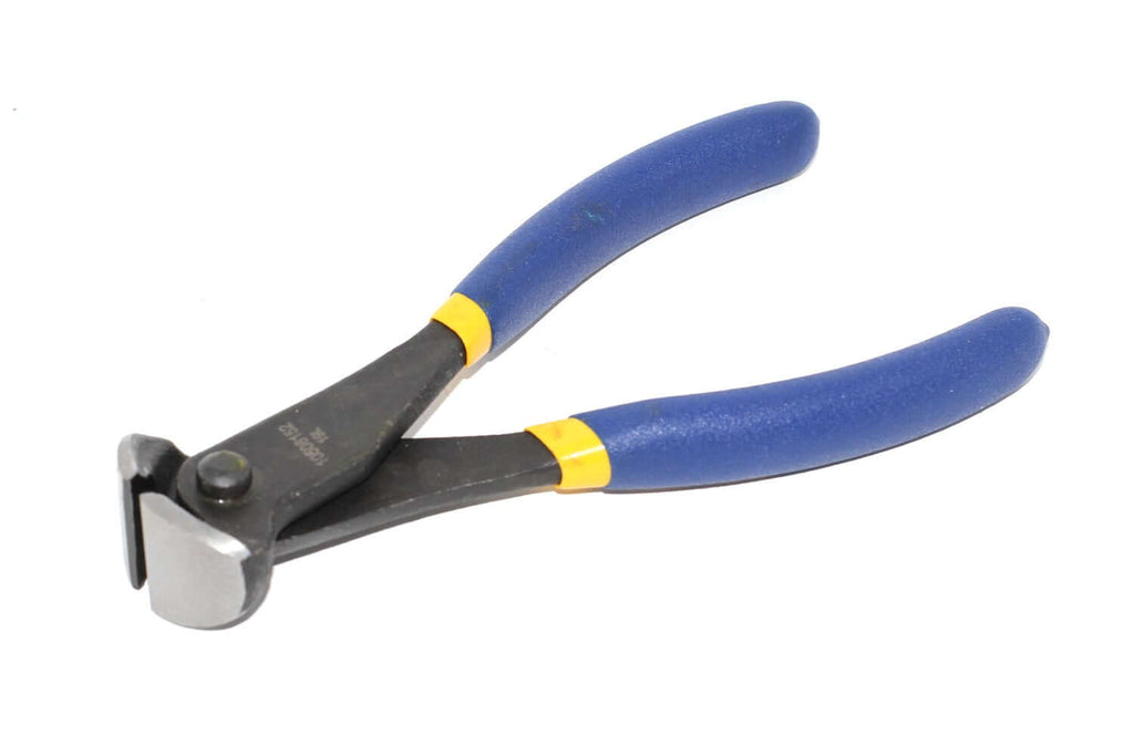 Irwin Vise-Grip 7" End Cutting Nippers with ergonomic blue handles for precision cutting.