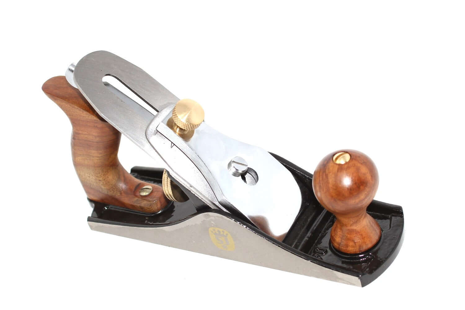 Spear & Jackson No 4 Smoothing Plane with polished wood handle and brass adjustments for precision woodworking.