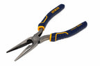 Irwin Vise-Grip 8" long nose pliers by Cherry Tree Tools in blue and yellow with induction-hardened cutting edges