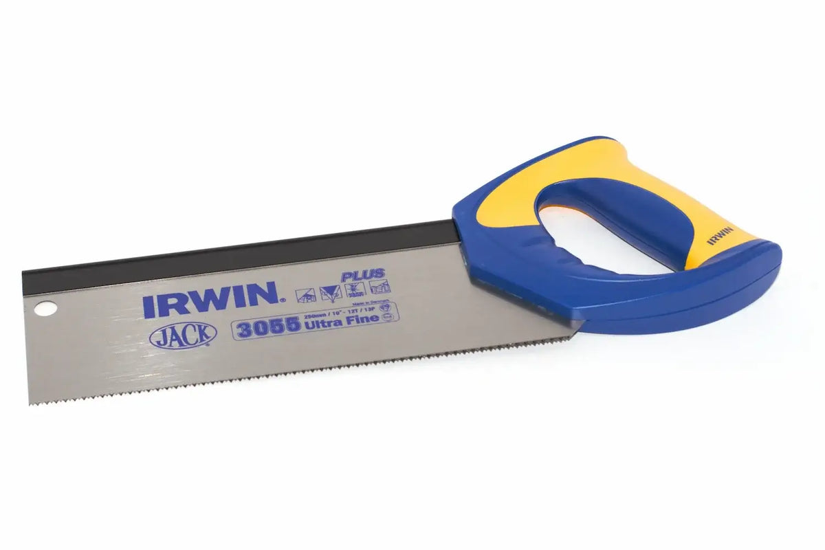 Irwin Jack 10" Tenon Saw by Cherry Tree Tools with hardpoint teeth and blue and yellow handle
