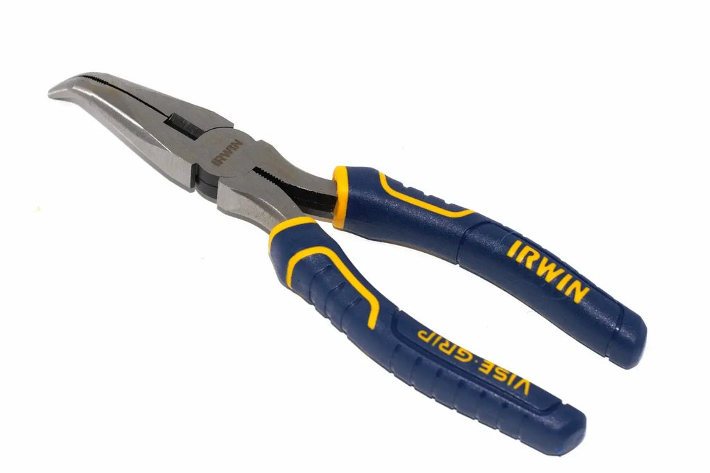 Irwin Vise-Grip 8" Bent Nose Pliers by Cherry Tree Tools in blue with machined jaws