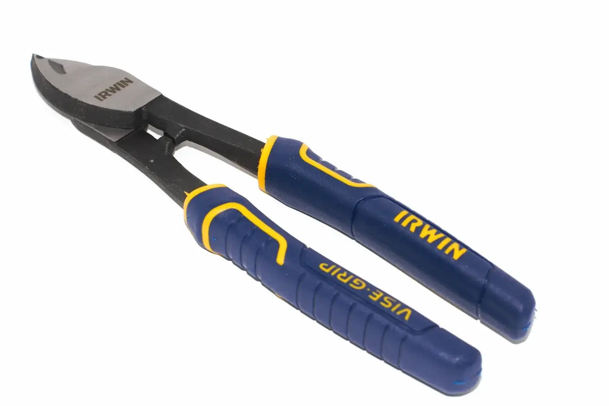 Irwin Vise-Grip 8" cable cutting pliers by Cherry Tree Tools, blue and black induction hardened edges