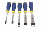 Irwin Marples MS500 Chisel Set 5 Piece by Cherry Tree Tools in blue and yellow with ProTouch handles