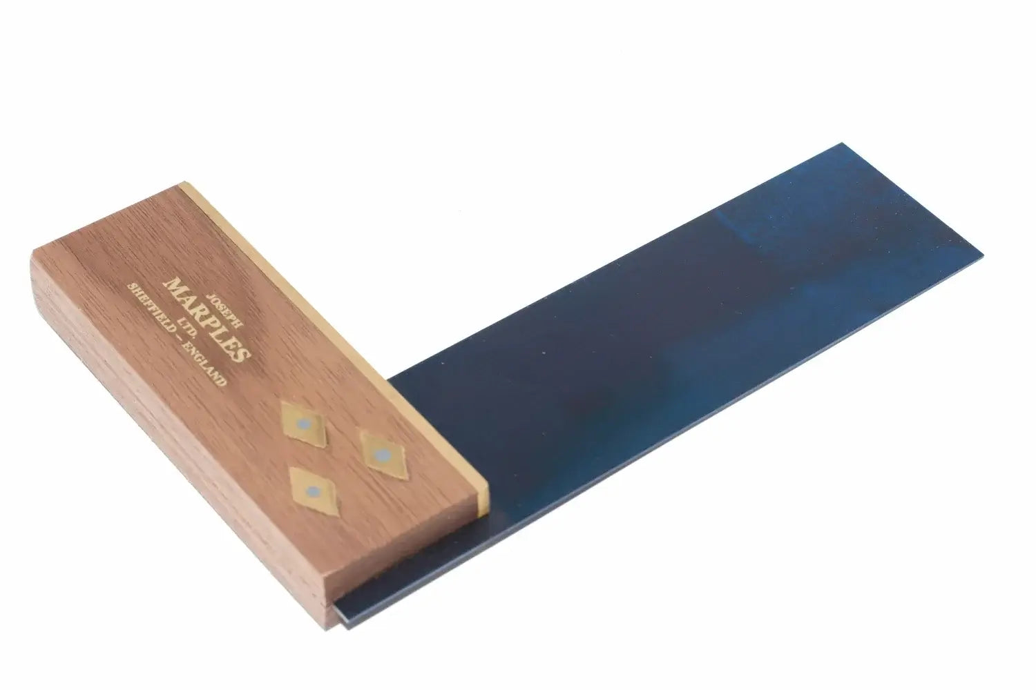 Joseph Marples 6 Walnut Try Square showcasing solid walnut stock and steel blade for precision woodworking.