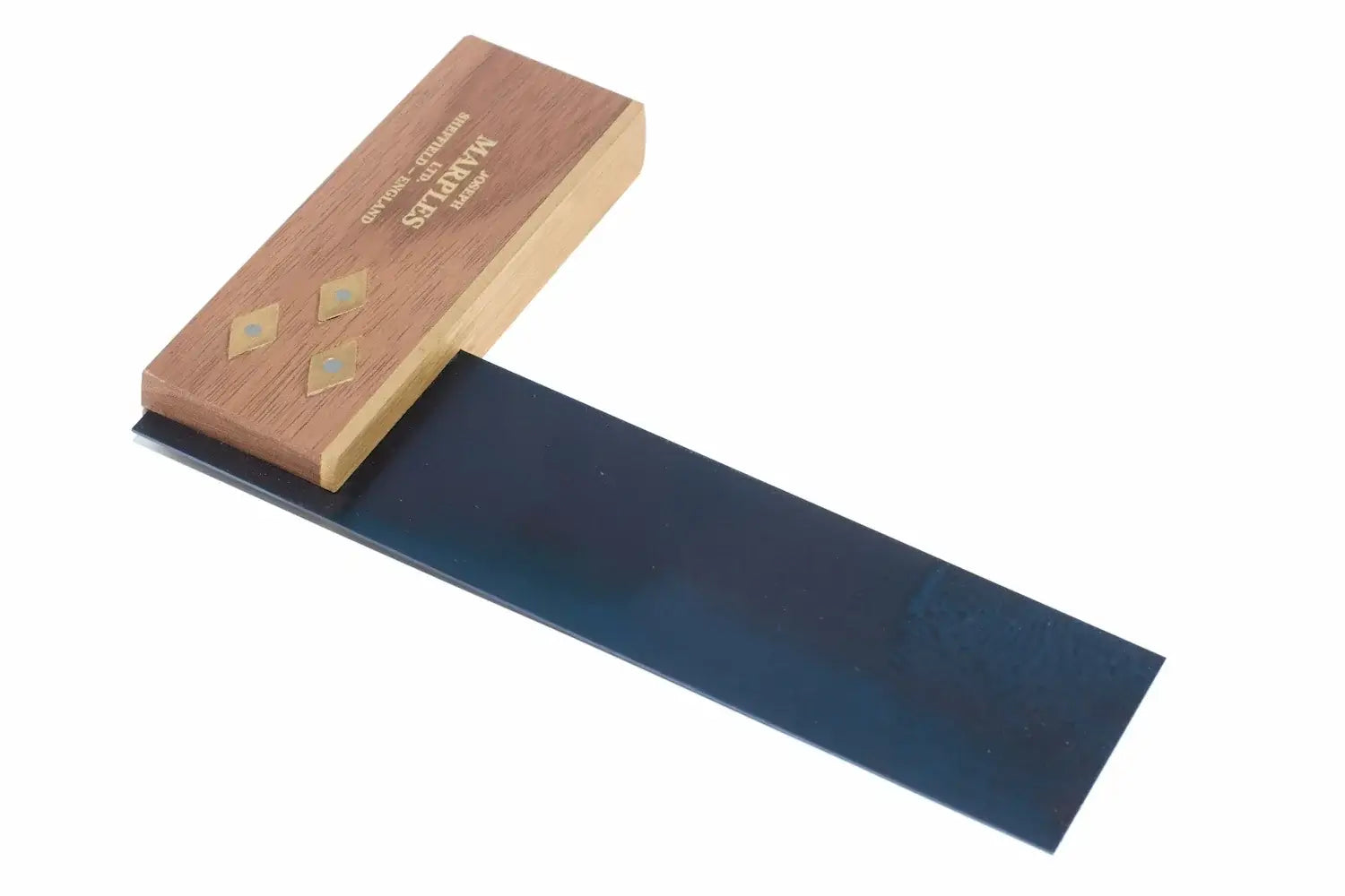 Joseph Marples 6 Walnut Try Square displaying a solid walnut stock and a steel blade, perfect for precision woodworking.
