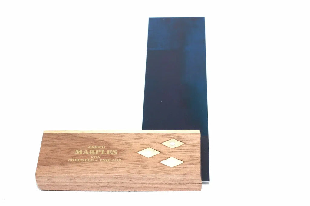 Joseph Marples 6 Walnut Try Square with solid walnut stock and steel blade, perfect for precision woodworking.