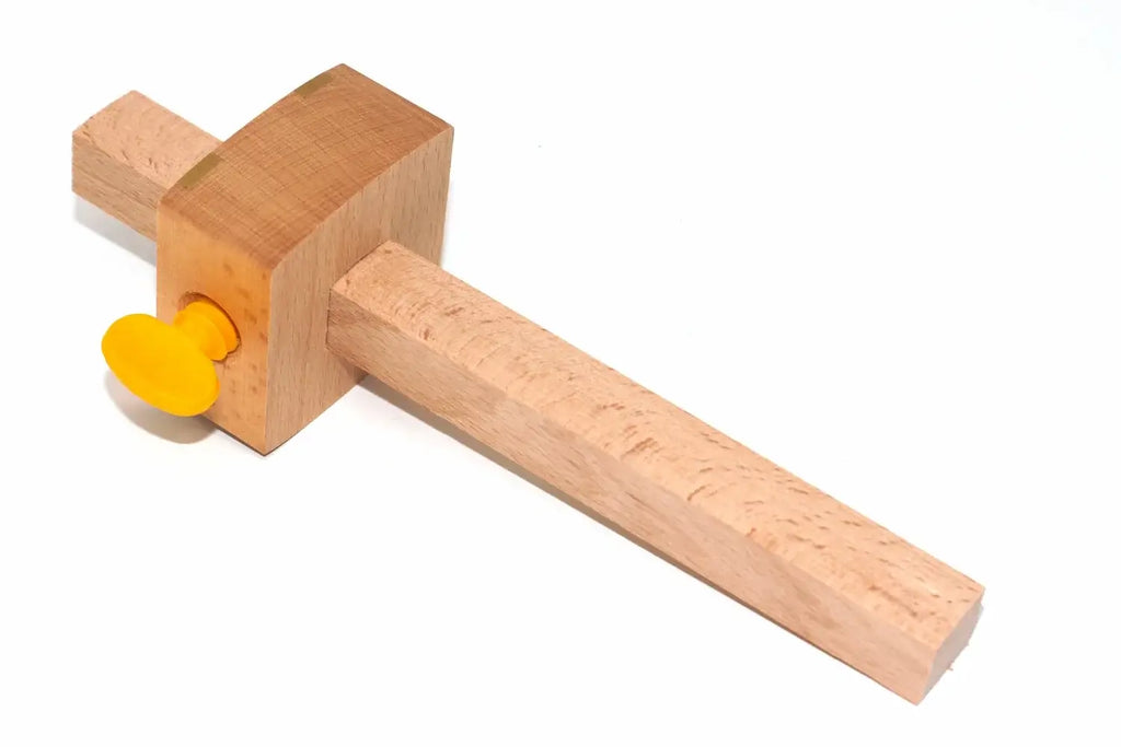 Joseph Marples 8" Beech marking gauge by Cherry Tree Tools with adjustable fence and brass inlaid wear plates
