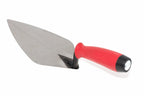 Marshalltown 10 Brick Trowel with red durasoft handle and durable carbon steel blade for masonry tasks.