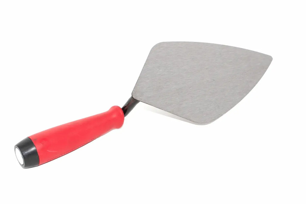 Marshalltown 10 Brick Trowel with sharp blade and ergonomic durasoft handle for masonry tasks.