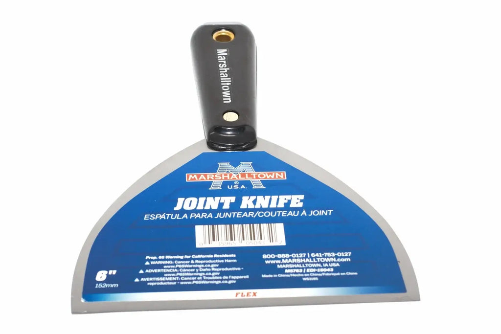 Marshalltown 6 Flex Jointer Scraper with stainless steel blade and black handle
