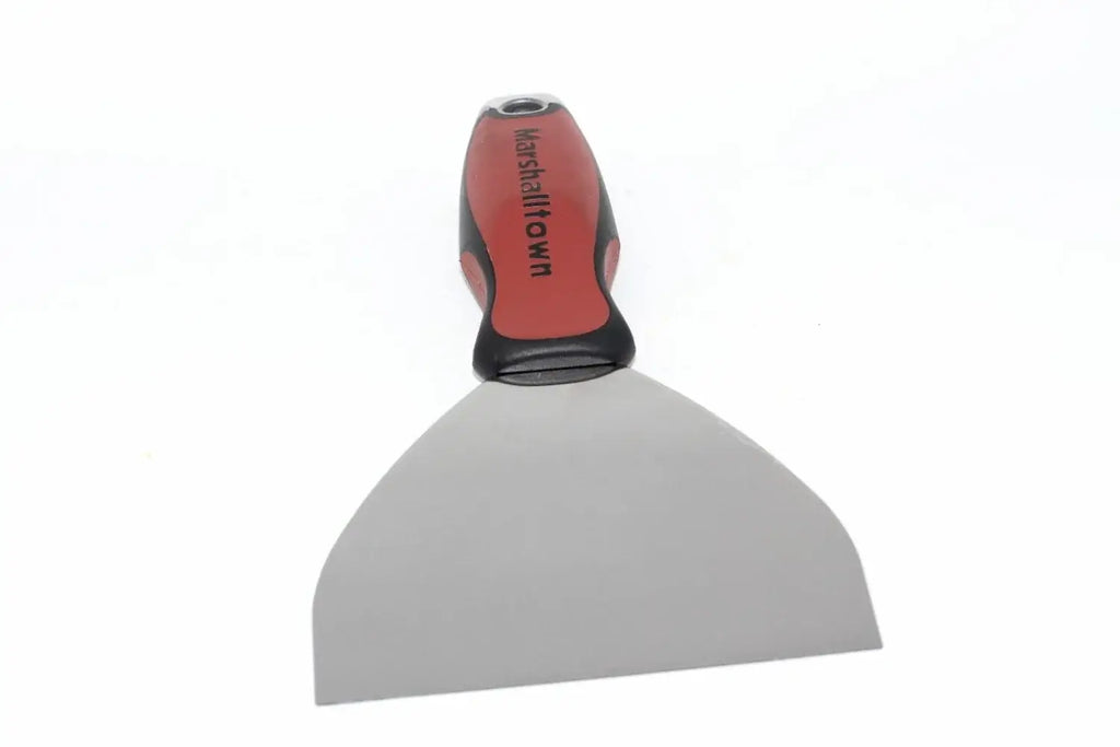 Marshalltown 5" Jointer Filling Tool from Cherry Tree Tools with broad metal blade and red and black handle